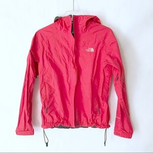 The North Face lightweight pink hooded rain jacket